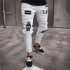 2019 Men's Fashion Vintage Ripped Jeans Super Skinny Slim Fit Zipper Denim Pant