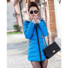 2019 women winter hooded warm coat plus size candy color cotton padded jacket female